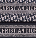 Christian Dior Logo Navy Cashmere Scarf