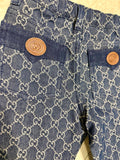 Gucci Jacquard GG Denim Logo Jeans Sz 12/18 months