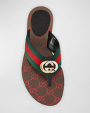 Gucci KiKa Web Thong Flat Sandals Sz 37.5