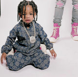 Gucci GG Dots Jacquard Denim Jacket & Jeans Set Sz 36 months