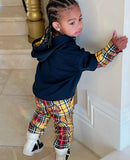Dolce & Gabbana Varsity Plaid DG Logo Hoodie & Pants Set Sz