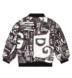 Dolce & Gabbana Satin Graffiti Bomber Jacket Sz 2