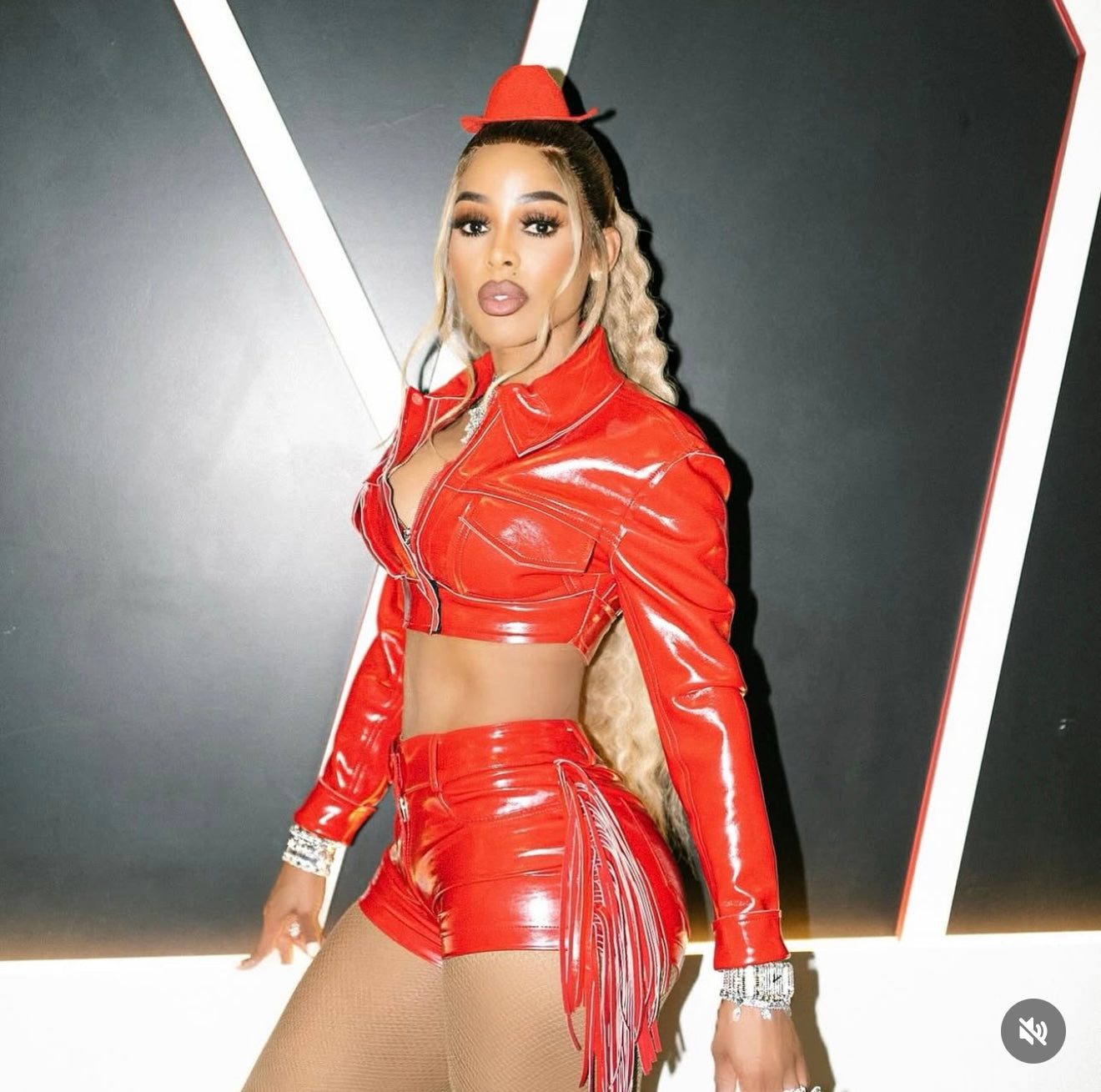 Norma Kamali Red Fringe Faux Leather Shorts Sz XS – Wopsters Closet