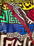 Versace Greek Puzzle Geometric Logo Semi Sheer Cover Up Pants sz 38