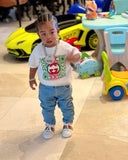 Gucci Web Stripe Denim Light Blue Jeans Sz 24 months