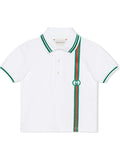 Gucci White Polo Shirt Green/Red Details sz 18/24 months