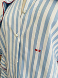 Off White Virgil Abloh Striped Ruffle Shirt Sz 38