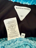 Bottega Veneta Blue Cropped Slim Fit Chenille Twill Trucker Jacket Sz 38