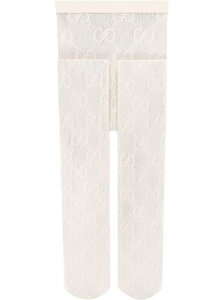 GUCCI GG総柄 白タイツ gucci-Ivory-Off-gg-Supreme-