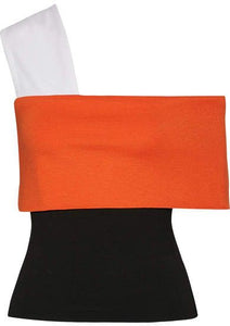 Rosetta Getty Color Block One Shoulder Top Sz XS