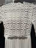 Self Portrait Long White Pleated Crochet Dress as XS