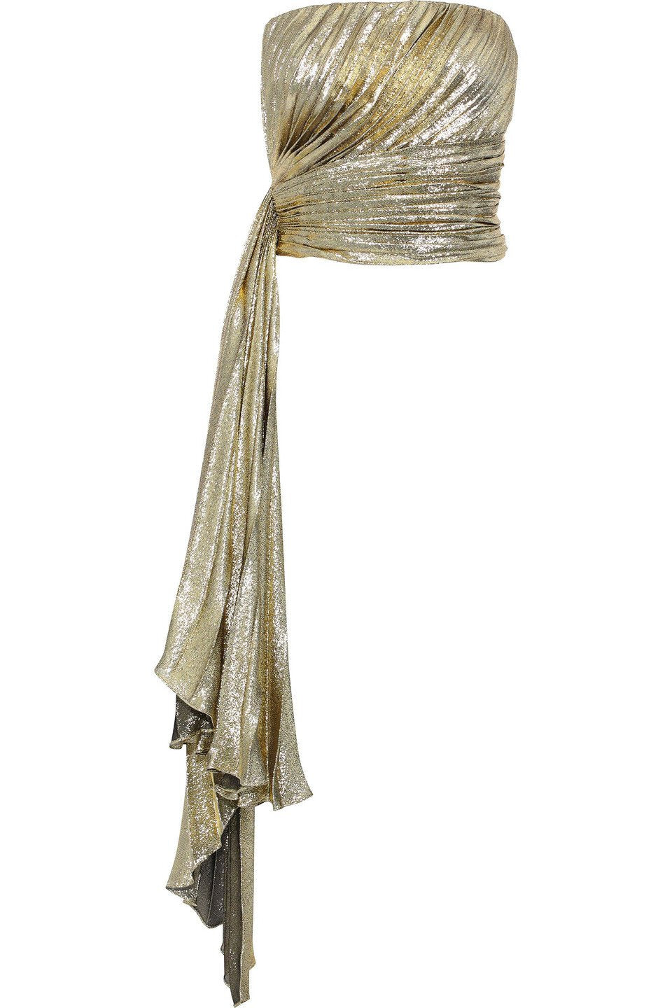 Reem Acra Gold Lame Strapless Bustier Top Sz XS Reem Acra Gold Lame Strapless Bustier Top Sz XS