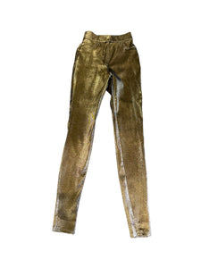 Dolce and Gabbana Gold Lame Skinny Pants Sz XS