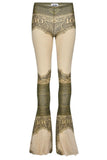 Jean Paul Gaultier Cartouche Money Mesh Flare Pants Sz small