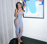 Poster Girl Risqué Jumpsuit Catsuit Crypto Blue