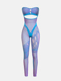 Poster Girl Risqué Jumpsuit Catsuit Crypto Blue