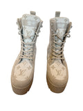 Louis Vuitton Suede Wool Laureate Platform Desert Boots sz 37
