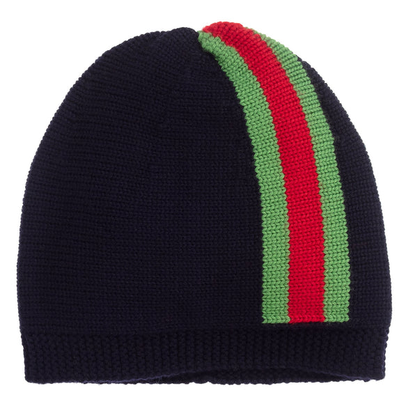 Gucci Infant Stripe Web Beanie Logo Hat