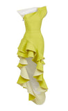 Maticevski Draped Asymmetrical Ruffle Dress Sz SM