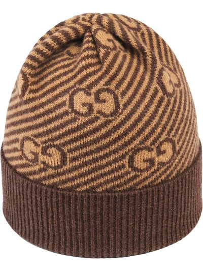 Gucci Infant Brown Wool Beanie Logo Hat