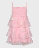 Hannah Banana Pink Tiered Embellished Dress Sz 2T