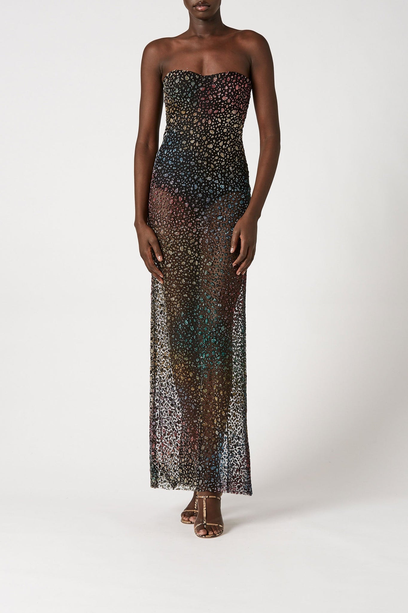 scanlan theodore sequin dress SEQUIN GATHER NECK DRESS