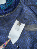 Versace Baroque Blue Velour Hoodie Jacket Sz 3XL