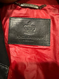 Dolce & Gabbana King of Hearts Leather Bomber Jacket Sz 54