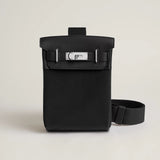 Hermes Hac a Dos GM Black Leather / Canvas Back Pack Crossbody Bag