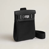 Hermes Hac a Dos GM Black Leather / Canvas Back Pack Crossbody Bag
