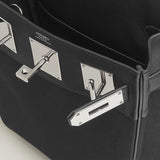 Hermes Hac a Dos GM Black Leather / Canvas Back Pack Crossbody Bag