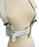 BCBG White Leather Harness Waist Belt Sz sm