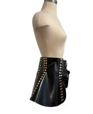 Designer Leather Studded Belt Skirt Sz small