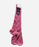 Gucci Pink Lurex Logo Socks Sz sm