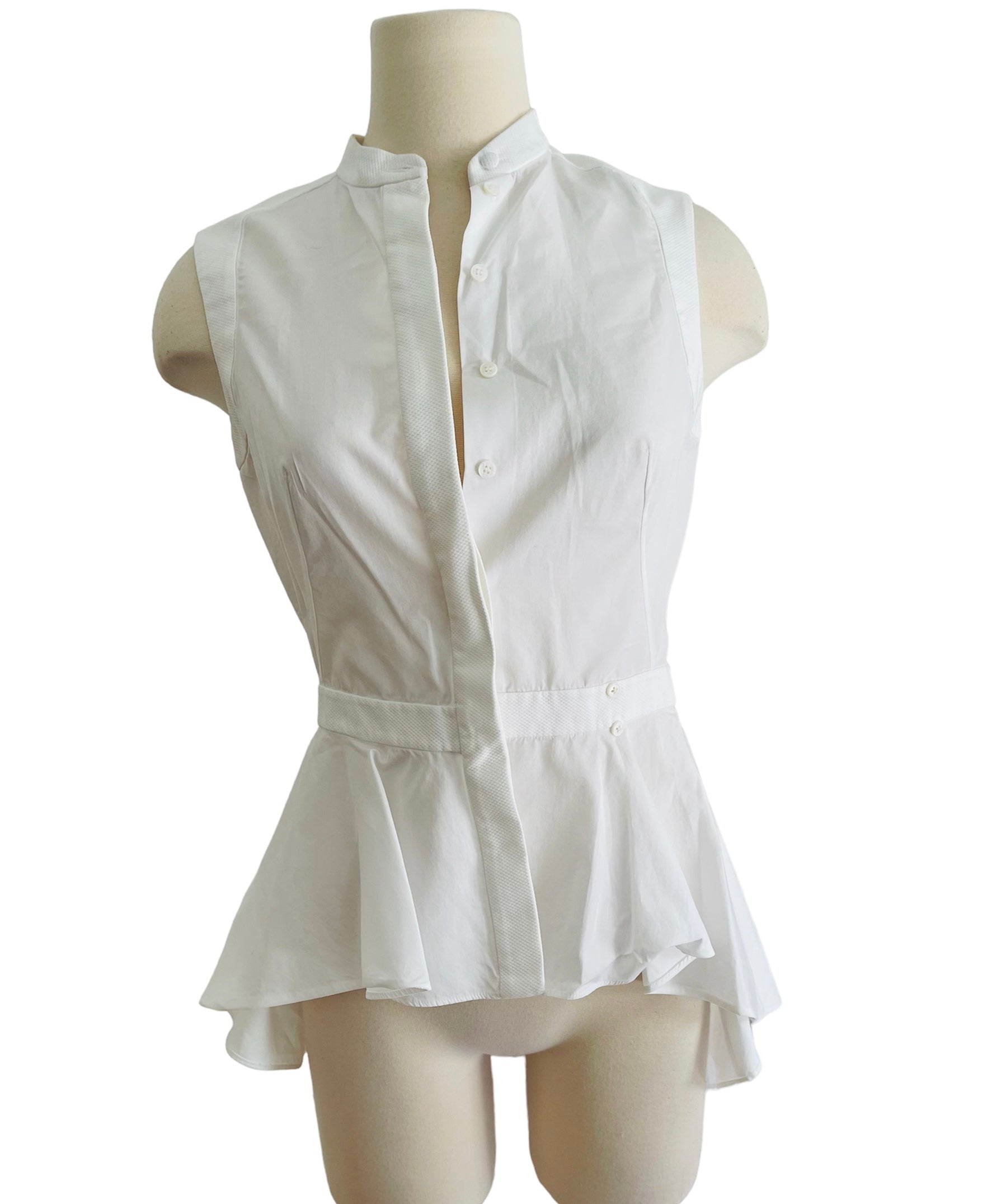 Alexander McQueen White Peplum Top Sz SM – Wopsters Closet