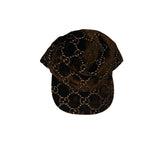 Gucci GG Supreme Logo Brown Velvet Hat Sz L