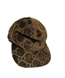 Gucci GG Supreme Logo Brown Velvet Hat Sz L