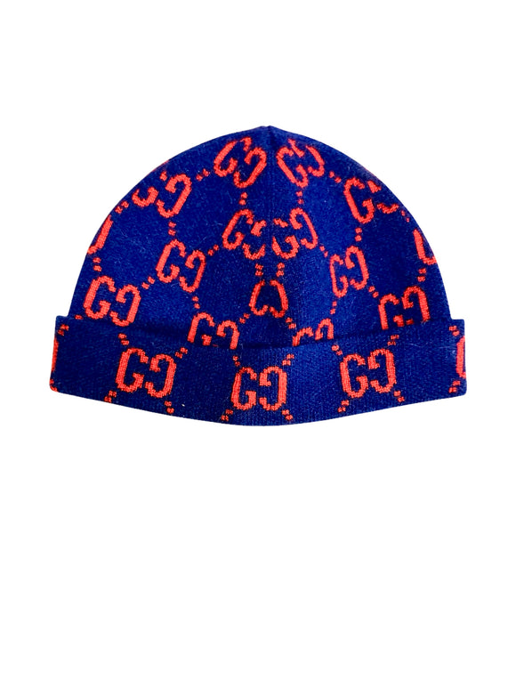 Gucci Infant Blue Red Logo Beanie Hat