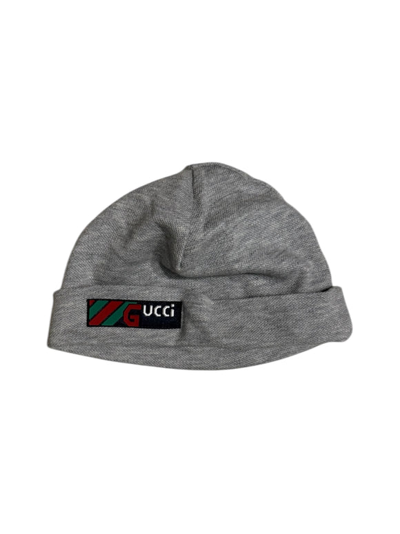 Gucci Infant Gray Logo Beanie Hat 0/3 months