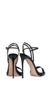 LeSilla Gwen Black Patent Leather Sandals Sz 38.5