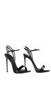 LeSilla Gwen Black Patent Leather Sandals Sz 38.5