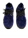 Chanel Furry Navy Logo Sneakers sz 38