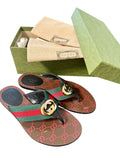 Gucci KiKa Web Thong Flat Sandals Sz 37.5