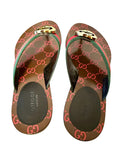 Gucci KiKa Web Thong Flat Sandals Sz 37.5