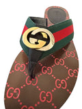 Gucci KiKa Web Thong Flat Sandals Sz 37.5