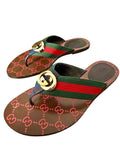 Gucci KiKa Web Thong Flat Sandals Sz 37.5
