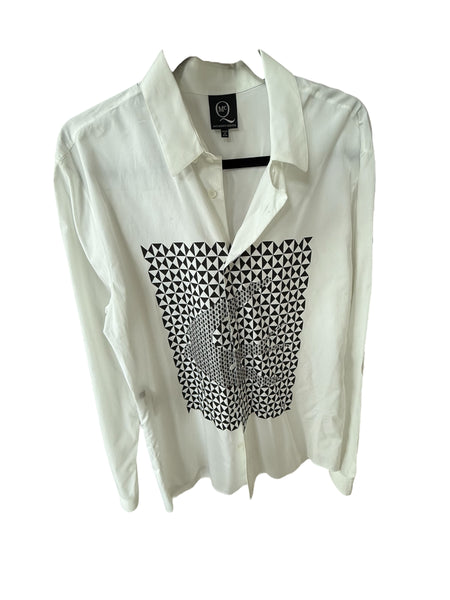 Alexander McQueen Abstract Print Shirt Sz 52 – Wopsters Closet