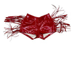 Norma Kamali Red Fringe Faux Leather Shorts Sz XS
