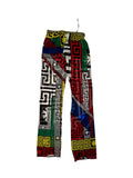 Versace Greek Puzzle Geometric Logo Semi Sheer Cover Up Pants sz 38