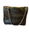 Saint Laurent YSL Black Niki Medium Vintage Leather Purse